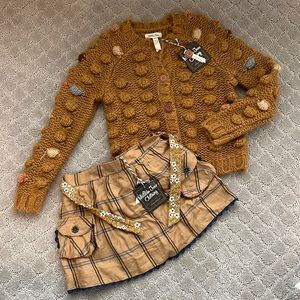 NWT Matilda Jane Mustard Yellow Sweater and Skirt Set- size 4